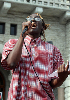 Adrianna Cummings reads a poem entitled, 