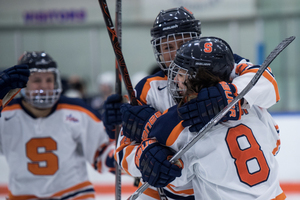 Stephanie Grossi (8), scored the eventual game-winning goal Saturday.