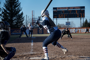 Left fielder Lailoni Mayfield hit her second home run of the season on Friday